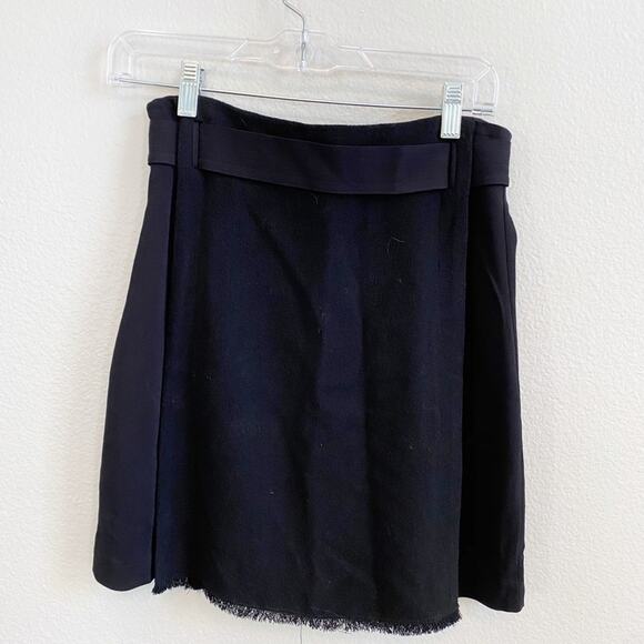 A.L.C.  Black Thick Crepe Belted Skirt 4 - Picture 4 of 5